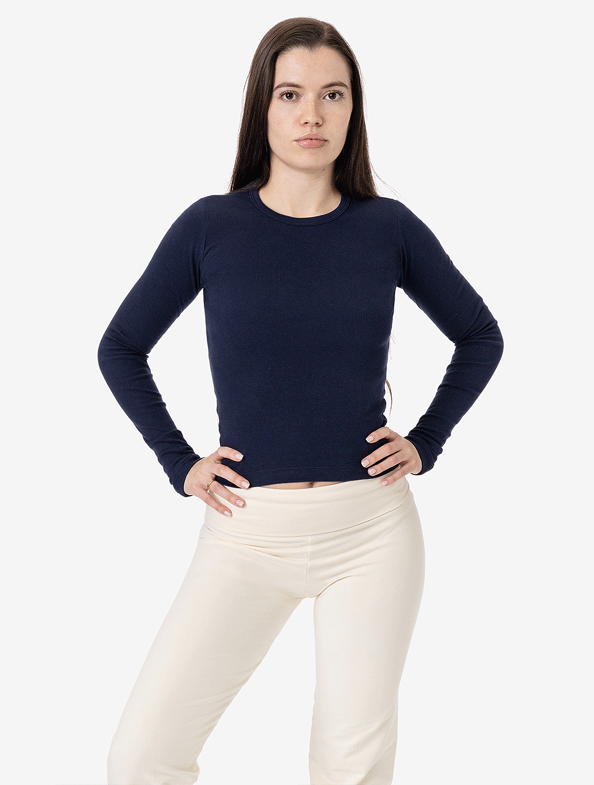 43007 Baby Rib Long Sleeve Crewneck