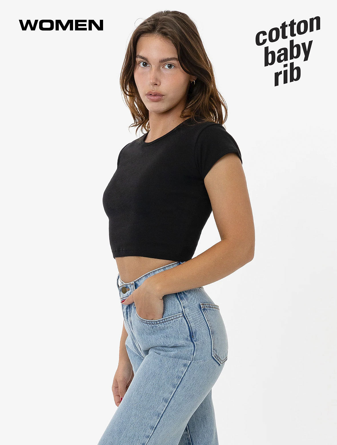 43035 CAP SLEEVE BABY RIB CROP TOP