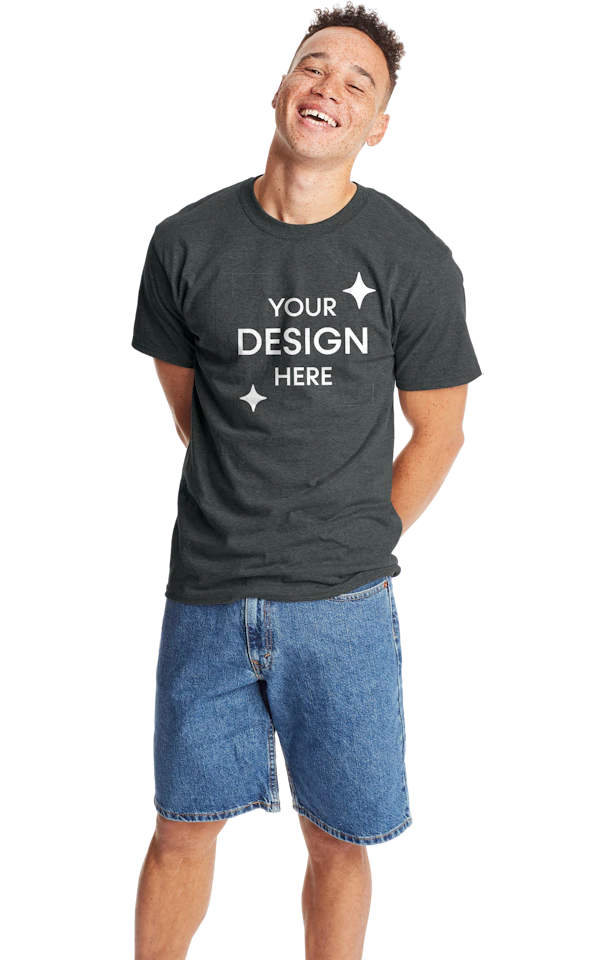 Hanes 5180 - Beefy-T® Short Sleeve Tee Charcoal Heather